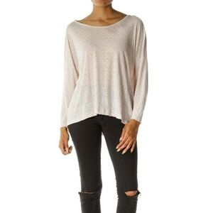 Madewell Pink Polka Dot Long Sleeve Linen Shirt